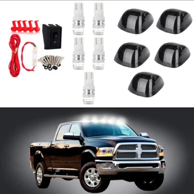 5Pcs Amber Lens Cab Marker Light High Power White LED Fits Dodge Ram 2500/3500 Foto 1 de 4