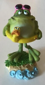 Toadily Yours SWIMMING bobble Frog bobbling figurine by Russ Berrie NEW - Picture 1 of 3
