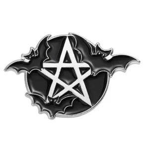 Goth/Witchy Enamel Pin - Pentacle with bats - Australian Stock Free Au Post - Picture 1 of 1