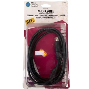 Woods 5909 Midi Cable 5 DIN Male Compatible Keyboard Sound Card Modules 6ft 1996 - Picture 1 of 8