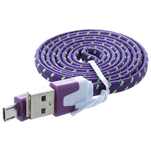 NTJ 3FT LONG Flat Braided Charger Cable for MICRO USB samsung galaxy s6+ edge s7 - Picture 1 of 22