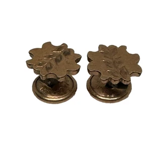 Gemelos antiguos victorianos rellenos de oro de 1880 diseño de hoja grabada palanca parche trasero. - Imagen 1 de 8