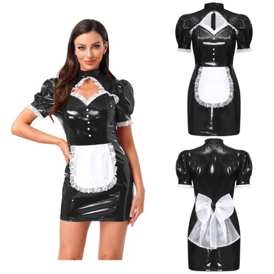 Women's Adult Maid Outfit Halloween French Maid Costume Cosplay Apron Dress - Image 1 of 3