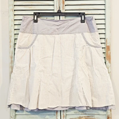 Falda retro Cottagecore vintage ESPIRIT para mujer talla 12 a rayas línea A bolsillo Y2k Foto 1 de 4
