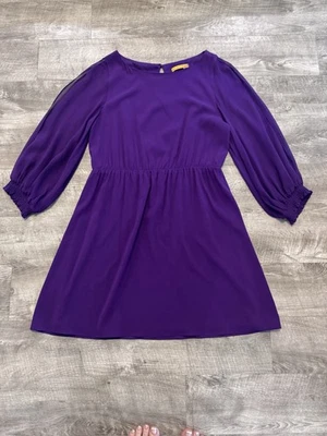 Mini Vestido Alice & Olivia Púrpura Profundo Manga 3/4 Seda Para Mujer Talla M Foto 1 de 4