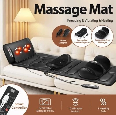 HOMASA Full Body Massage Mat Heated Foot Back Massager Shiatsu Relax Heating Pad - image 1 of 4