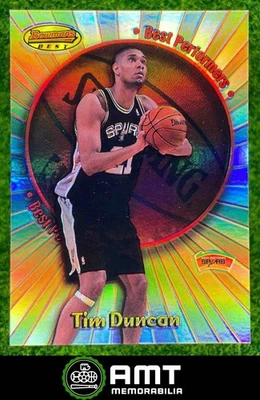 Bowman's Best Tim Duncan Performers 1998-99 refractor 111/200 San Antonio Spurs Foto 1 de 3