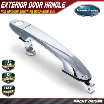 Front Driver Exterior Door Handle with Keyhole for Hyundai Santa Fe 2007-2012 - Image 1 of 4