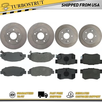 Front & Rear OE Brake Rotors Brake Pads Kit for 2006-2011 Honda Civic 1.8L - Image 1 of 2