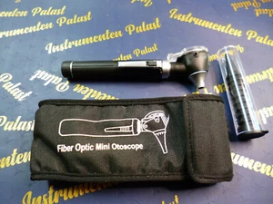 Mini Otoskop mit Kaltlicht Set, Fiber Optik schwarz inkl. 10 Trichter - Bild 1 von 1