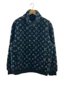 LOUIS VUITTON 21SS Fleece Jacket Size L Polyester Black Monogram - Picture 1 of 6