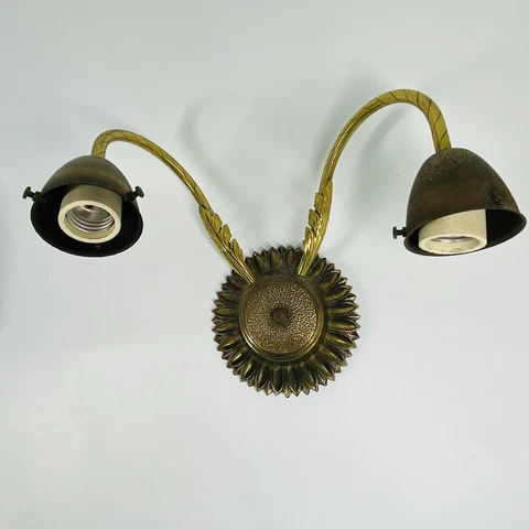 Vintage MCM Thomas Industries Moe Sconce Brass Double Candle Light (B4) Cover