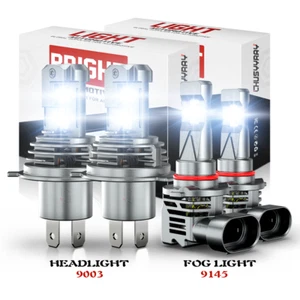 Fit Toyota Tundra 2000-2006 4x LED Bulbs Kit Headlight Foglight White 6000K - Picture 1 of 10