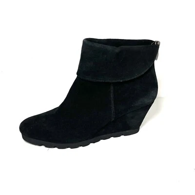 Steve Madden Zapatos Para Mujer 8.5M Negro Berkli Cuña Botines Gamuza Foto 1 de 4