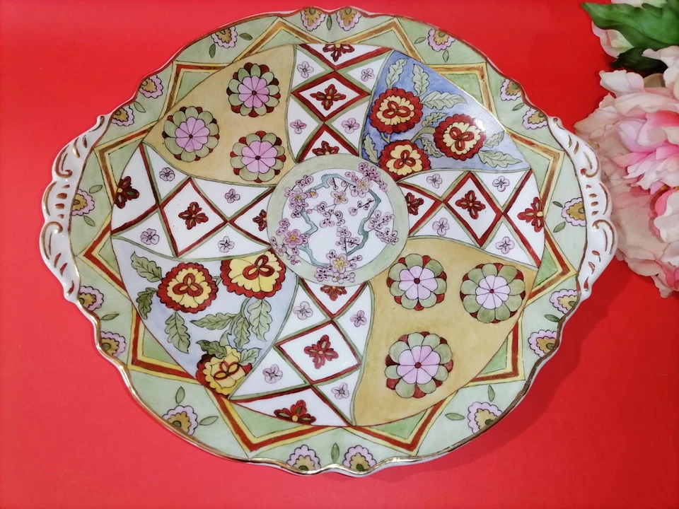 RARISSIMO PIATTO DIPINTO A MANO Nuccia Limoges France 30,5 x 27,5 cm VINTAGE - Immagine 1 di 4