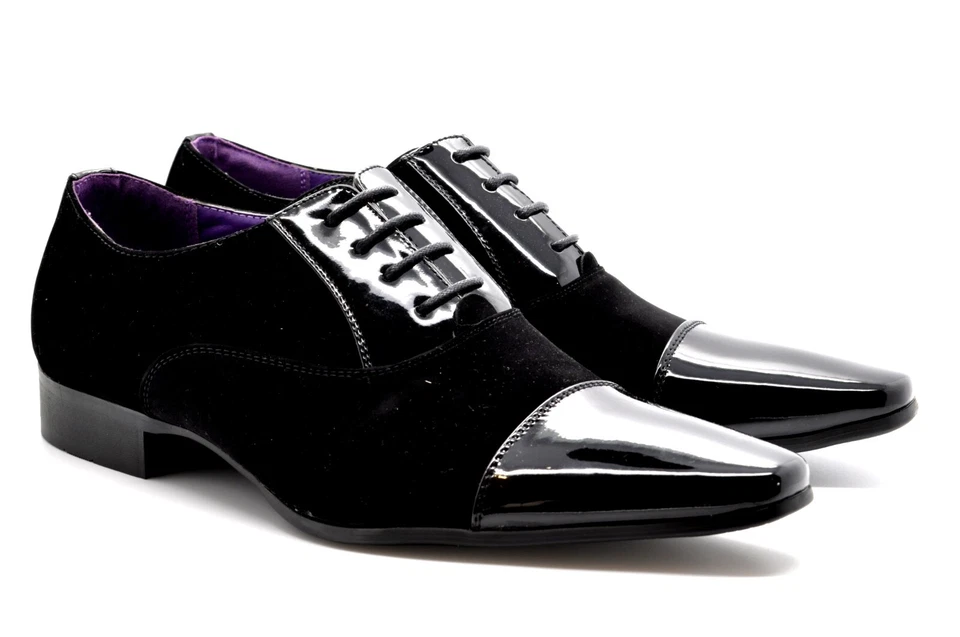 Mens Lace Up Patent Shiny Oxford Designer Dress Party Formal Italian Suit Shoes - Image 1 of 1