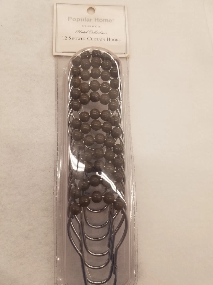 12件装滚珠式浴帘钩浴室设计师酒店系列  — 第 1/2 张图片