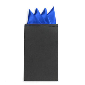 Men Formal Solid Color 4 Folded Hanky Pocket Square Pre-folded Handkerchief New