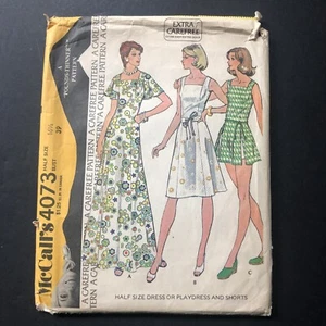Womens Dress and Shorts Sewing Pattern Sz 16 1/2 Bust 39 McCall’s Vtg 1970s Cut - Picture 1 of 11