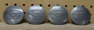 4 OEM Subaru Forester Legacy Tribeca Impreza Wheel Center Caps Light Grey - Picture 1 of 6