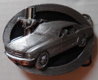  Siskiyou Vintage Peltre 1987 Hebilla de Cinturón El Ford Mustang Difícil de Encontrar Foto 1 de 4