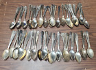 82 MIXED SILVER PLATED TABLE SPOONS FOR CRAFTING ETC.        LOT#528