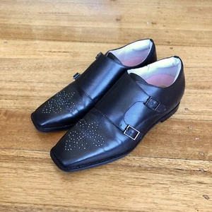 Bared Footwear Black Leather ‘Barbet’ Buckled Loafers, Size 38 EU/7 AUS - Picture 1 of 7