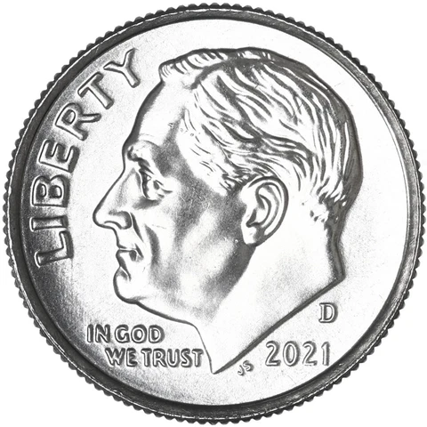 2021 D Roosevelt Dime Gem BU US Coin Cover