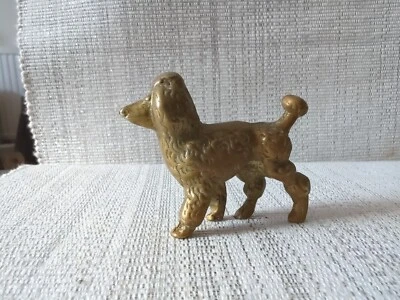 Figura ornamento animal caniche perro metal latón pequeña miniatura vintage Foto 1 de 4