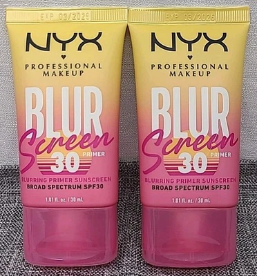 LOT OF 2-NYX PROFESSIONAL MAKEUP BLURSCREEN SPF 30 PRIMER 3-IN-1 BLURRING PRIMER - Image 1 of 2