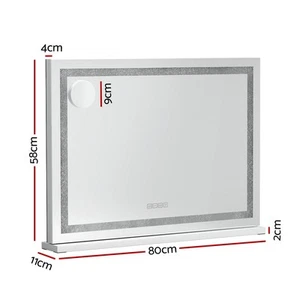 Embellir Bluetooth Makeup Mirror 80x58cm Hollywood Vanity with LED Light Crystal - Picture 1 of 7