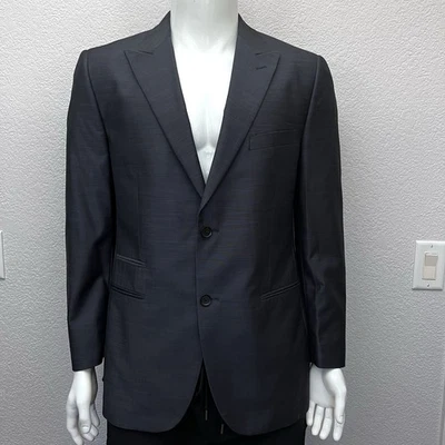 Blazer Steve Harvey Edición Celebridad Carbón Azul Marino Hombres Talla 44R Chaqueta Crosshatch Foto 1 de 4