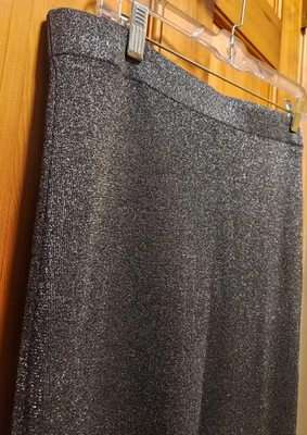 Saia Feminina Vince Camuto Cinza Metálico Tamanho Grande Elástico Cintura Fenda Traseira Nova Sem etiquetas - Imagem 1 de 4