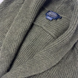 Pendleton Shawl Collar Cardigan Sweater Mens Olive Green Button Up Size S - Picture 1 of 6
