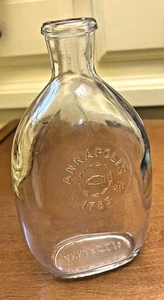 Vintage Annapolis 1783 Clear Glass Anniversary Bottle 1694-1967 7" Tall - Picture 1 of 6