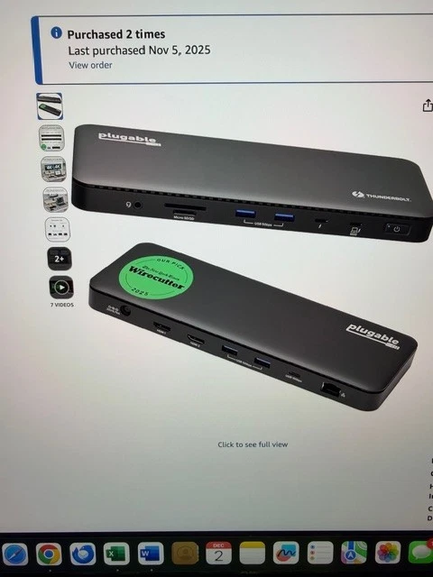 Base enchufable Thunderbolt 4 con carga de 100 W, certificación Thunderbolt, portátil hacer Foto 1 de 1