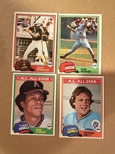 1981 Topps Baseball Card HOF Lot Brett Winfield Carew Seaver - Picture 1 of 2