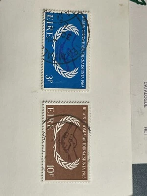 EIRE IRELAND # 202 203 international Cooperation year 1965 USED CDS - Image 1 of 2