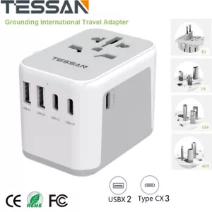 International Travel Adapter UK to Europe with 2 USB A &3 USB C for EU USA AU CN - Picture 1 of 6