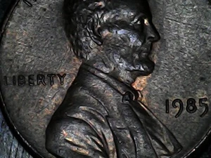 1985 penny Error Bottom Of L missing - Picture 1 of 10