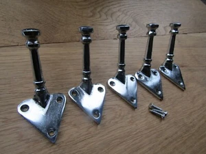 5er ER-PACK CHROM Gusseisen Mantelhaken viktorianisch antik vintage rustikal Eisenstift - Bild 1 von 3