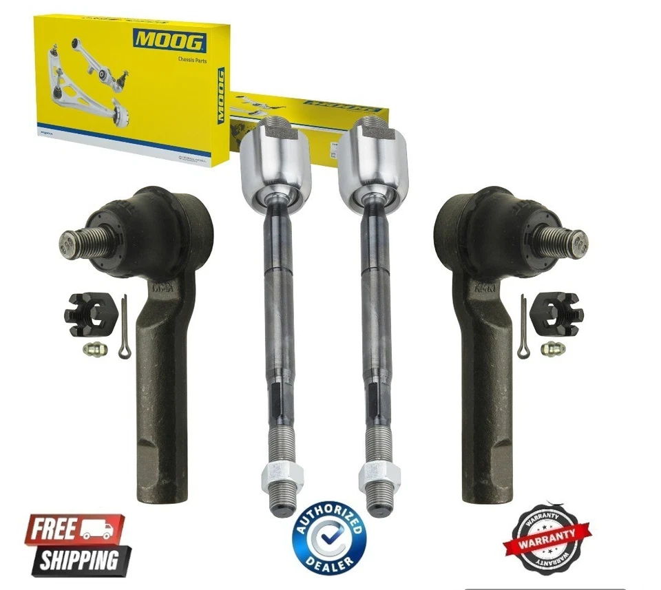 NUEVO MOOG 10-19 Toyota 4Runner Juego de 4 piezas de barras de amarre de dirección delanteras interiores y exteriores extremo Foto 1 de 1