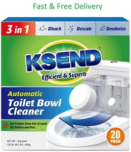 Toilet Bowl Cleaner Tablets 20 PCS - Automatic Toilet Bowl Cleaners with Bleach, - Picture 1 of 6
