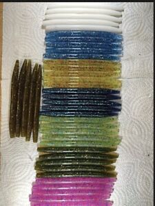 40ct 5-Inch mixed Lot Senko Style Stick Baits Soft Plastic Bass Fishing Worm