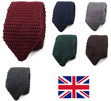 UK High Quality Men's Fashion Tie Knit Knitted Tie Slim Skinny Woven Pointed