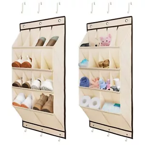 2 Pack Over the Door Shoe Organizer Hanging Shoe Organizer Door Shoe Rack wit... - Picture 1 of 9