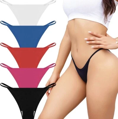 Tanga sin costuras cintura baja diseño cuerda delgada bikini corte suave delgado paquete múltiple L Foto 1 de 4
