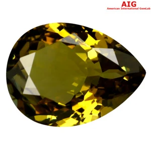 2.69 ct AIG Certified Significant Pear (11 x 8 mm) Brownish Yellow Tanzanite - Picture 1 of 3
