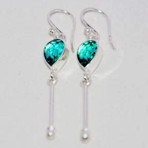2.0 Earring Tourmaline Gemstone Handmade 925 Sterling Silver Jewelry - Picture 1 of 4