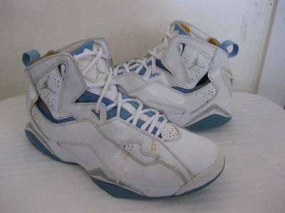2008 MEN'S NIKE AIR JORDAN TRUE FLIGHT  342964-171 WHITE & BLUE SZ 44.5 / 10.5 - Imagem 1 de 4